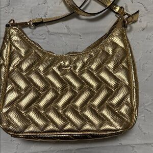 Aldo Metallic Gold Quilted Shoulder Bag